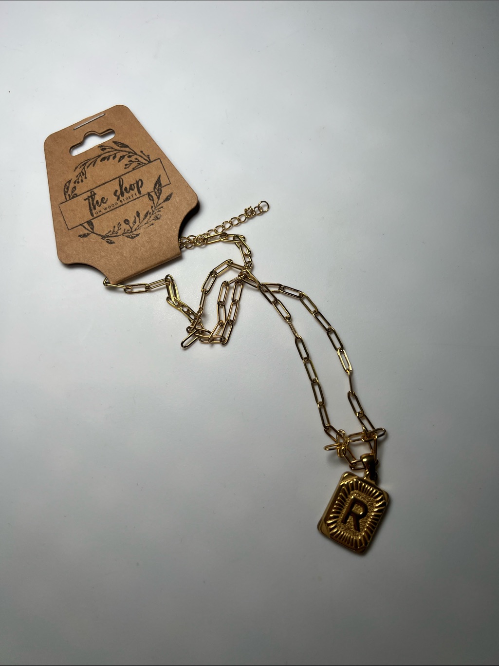 Gold Initial R Pendant Necklace - Women Jewelry